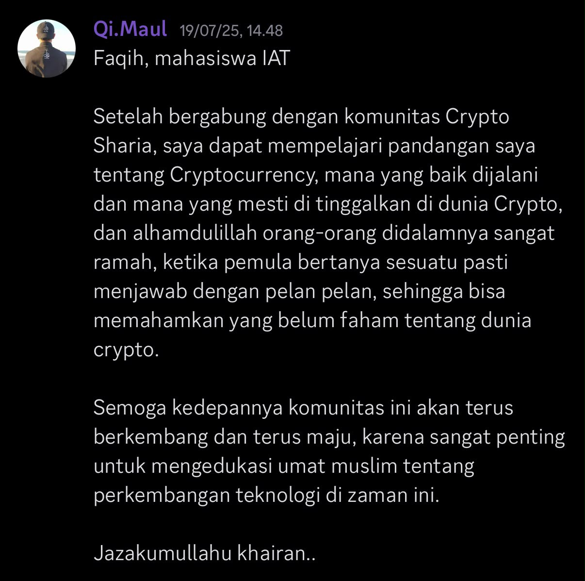 Testimonial dari Faqih